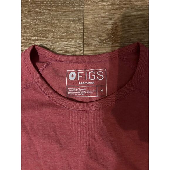 FIGS Seamless Top Womens Medium Mauve Nylon Long Sleeve Underscrub W18KW1002 - Picture 3 of 3